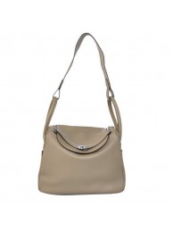Hermes Lindy 30CM Havanne Handbags 1057 Grey Leather Silver Hardware Tl1945aj95