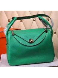 Hermes Lindy 30CM Leather Shoulder Bag H0881 Green Tl953fo19
