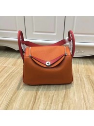 Hermes Lindy 30CM Original Leather Shoulder Bag LD30 Orange&Red Tl907su78