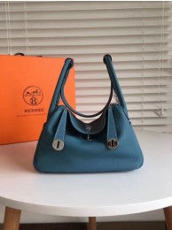 Hermes Lindy Original Togo Leather Bag 5086 Dark Blue Tl790fr81