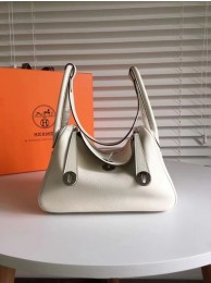Hermes Lindy Original Togo Leather Bag 5086 White Tl804tg76