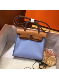 Hermes mini Herbag Original Canvas Leather & Calfskin 45987 blue&brown Tl440TV86