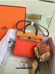 Hermes mini Herbag Original Canvas Leather & Calfskin 45987 orange&brown Tl445Zr53