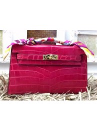 Hermes MINI Kelly 22cm Tote Bag Croco Leather KL22 Rose Tl967wn15