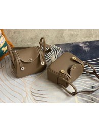 Hermes mini Lindy Original Togo Leather Bag OLD19 grey Tl415ki86