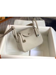 Hermes mini Lindy Original Togo Leather Bag OLD19 light grey Tl410Ag46