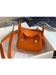 Hermes mini Lindy Original Togo Leather Bag OLD19 orange Tl419EB28