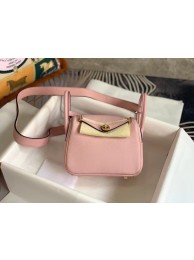 Hermes mini Lindy Original Togo Leather Bag OLD19 pink Tl418uU16