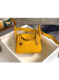 Hermes mini Lindy Original Togo Leather Bag OLD19 yellow Tl414hk64