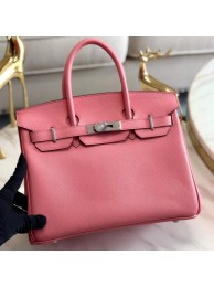 Hermes original Epsom Leather HB35O pink&silver Metal Tl573hi67