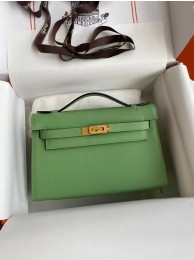 Hermes Original Epsom Leather KEL2278 green&gold-Tone Metal Tl374Kf26