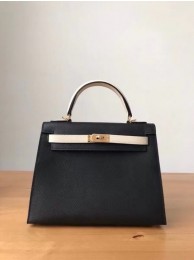Hermes Original Epsom Leather KEL2578 black&cream Tl335rf73