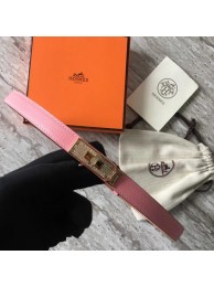 Hermes original epsom leather Kelly belt H069853 pink Tl3548Rk60