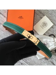 Hermes original epsom leather Kelly belt H069854 green gold plated metal Tl3525nS91