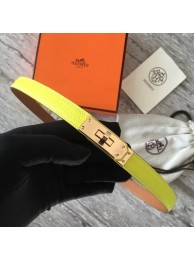 Hermes original epsom leather Kelly belt H069854 lemon gold plated metal Tl3523vN22