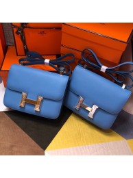 Hermes Original Espom Leather Constance Bag 5333 blue Tl286ED90