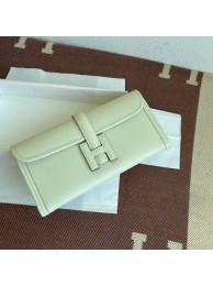Hermes Original jige swift Leather Clutch 37088 cream Tl253AM45