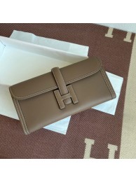 Hermes Original jige swift Leather Clutch 37088 dark gray Tl257Il41