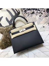 Hermes original Kelly Epsom Leather KL32 black Tl695nU55