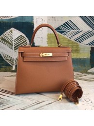 Hermes original Kelly Epsom Leather KL32 brown Tl613vX95