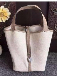 Hermes Picotin Lock 18cm Bag Canvas HPL8618T Grey Tl1012jf20