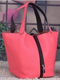 Hermes Picotin Lock 22cm Bags Litchi Leather HPL8618 Dark Pink Tl1128ER88