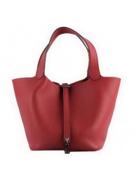Hermes Picotin Lock MM Bags Clemence Leather H8616 Red Tl1405Av26