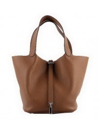 Hermes Picotin Lock MM Bags Clemence Leather H8616 Wheat Tl1403Gm74