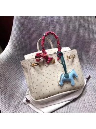 Hermes Real ostrich leather birkin bag BK35 creamy-white Tl740lk46