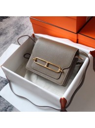 Hermes Roulis 19cm Evercolor 9D H9003 dark gray&Gold Tl139Zf62
