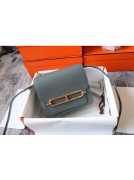 Hermes Roulis 19cm Evercolor 9D H9003 gray&Gold Tl148sY95