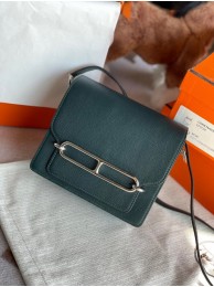 Hermes Roulis 19cm Evercolor 9D H9003 Lake water blackish green&Silver Tl142bW68