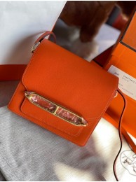 Hermes Roulis 19cm Evercolor 9D H9003 orange&Gold Tl153Pf97