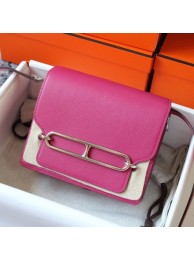 Hermes Roulis 19cm Evercolor 9D H9003 Plum&Silver Tl134va68