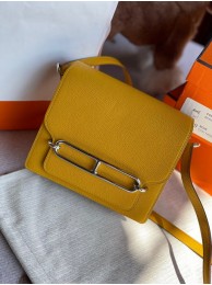 Hermes Roulis 19cm Evercolor 9D H9003 yellow&Silver Tl149oK58