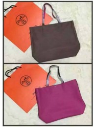 Hermes Shopper Double-Sided Bag Original Leather HS1209 Grey&Pech Tl1140Ag46