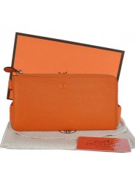 Hermes Zipper Cards Wallet Togo Leather A908 Orange Tl2295oJ62
