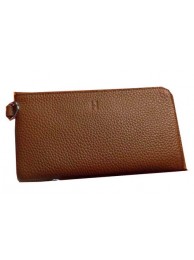 Hermes Zipper Wallet Grainy Leather HA309 Wheat Tl2160rf73