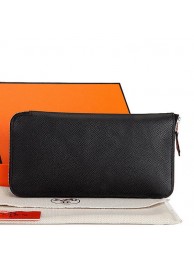 Hermes Zipper Wallet Original Saffiano Leather A309 Black Tl2245vj67