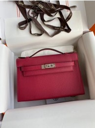 Imitation AAA Hermes Original Epsom Leather KEL2278 purplish&Silver-Tone Metal Tl378RP55