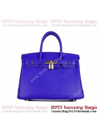 Imitation Hermes Birkin 30CM Tote Bag Blue Clemence Leather H6088 Gold Tl1853Xr29