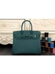 Imitation Hermes Birkin 35CM 30CM Tote Bag Original Leather HB35O Dark Green Tl1279lH78