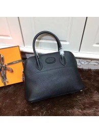 Imitation Hermes Bolide 31CM Calfskin Leather Tote Bag B3302 Black Tl923uq94