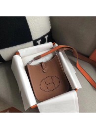 Imitation Hermes Evelyne original togo leather mini Shoulder Bag H15698 Camel Tl728AI36