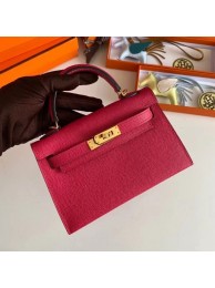 Imitation Hermes Kelly 19cm Shoulder Bags Epsom Leather KL19 Gold hardware rose Tl199SU87
