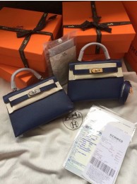 Imitation Hermes Kelly 19cm Shoulder Bags Epsom Leather KL19 Royal Blue Tl433RC38