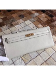 Imitation Hermes Kelly 31cm Clutch Original Epsom Leather KL31 White Tl393Xr29