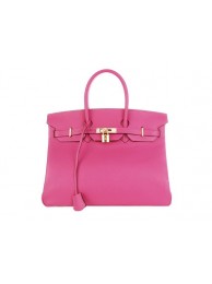 Imitation High Quality Hermes Birkin 35CM Tote Bag Rosy Original Leather H35 Gold Tl1678HH94