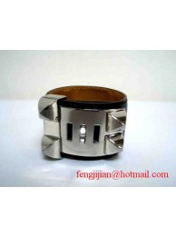 Knockoff Beautiful HERMES COLLIER DE CHIEN BRACELET BLACK WITH SILVER Tl2859vf92