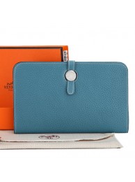 Knockoff Best Hermes Dogon Combined Wallet A508 Light Blue Tl2266sm35